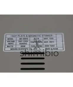 پلاک مشخصات هیتر استیرر MTOPS مدل MS300HS